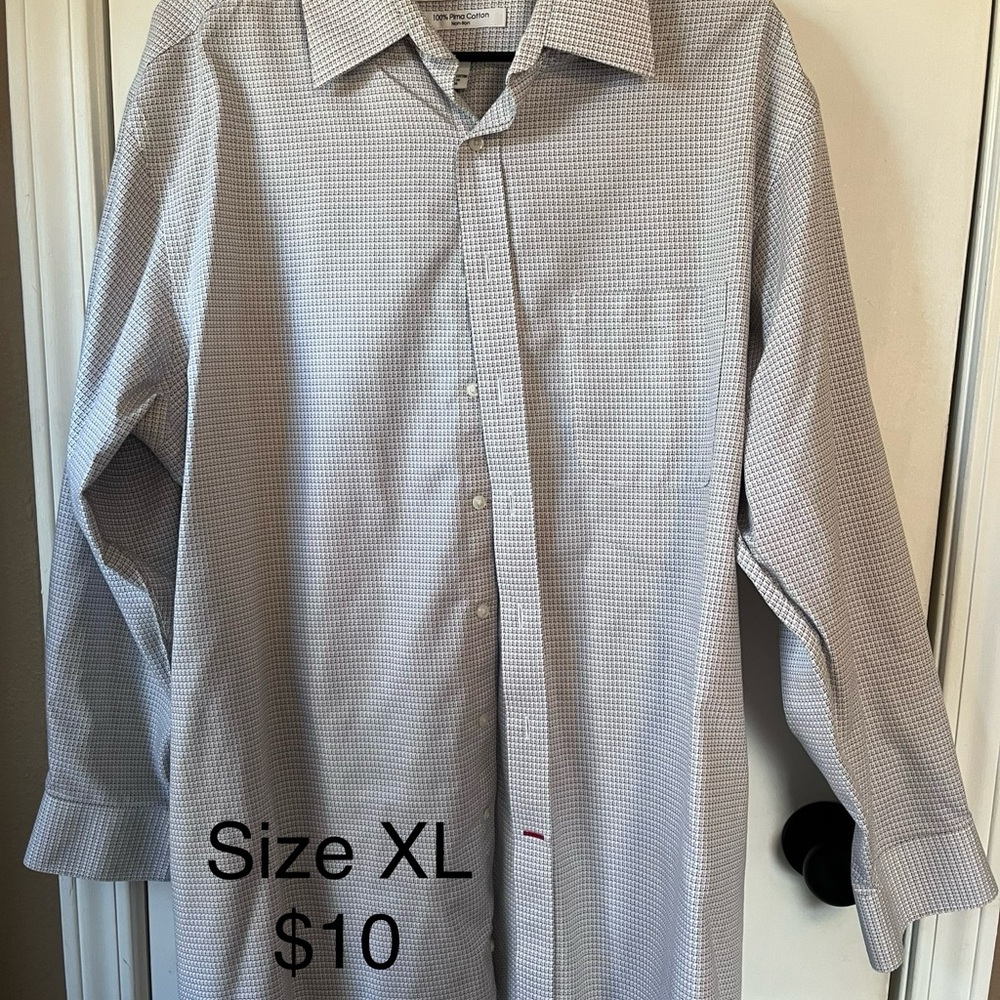 Men's Gray Checkered Shirt - Size XL